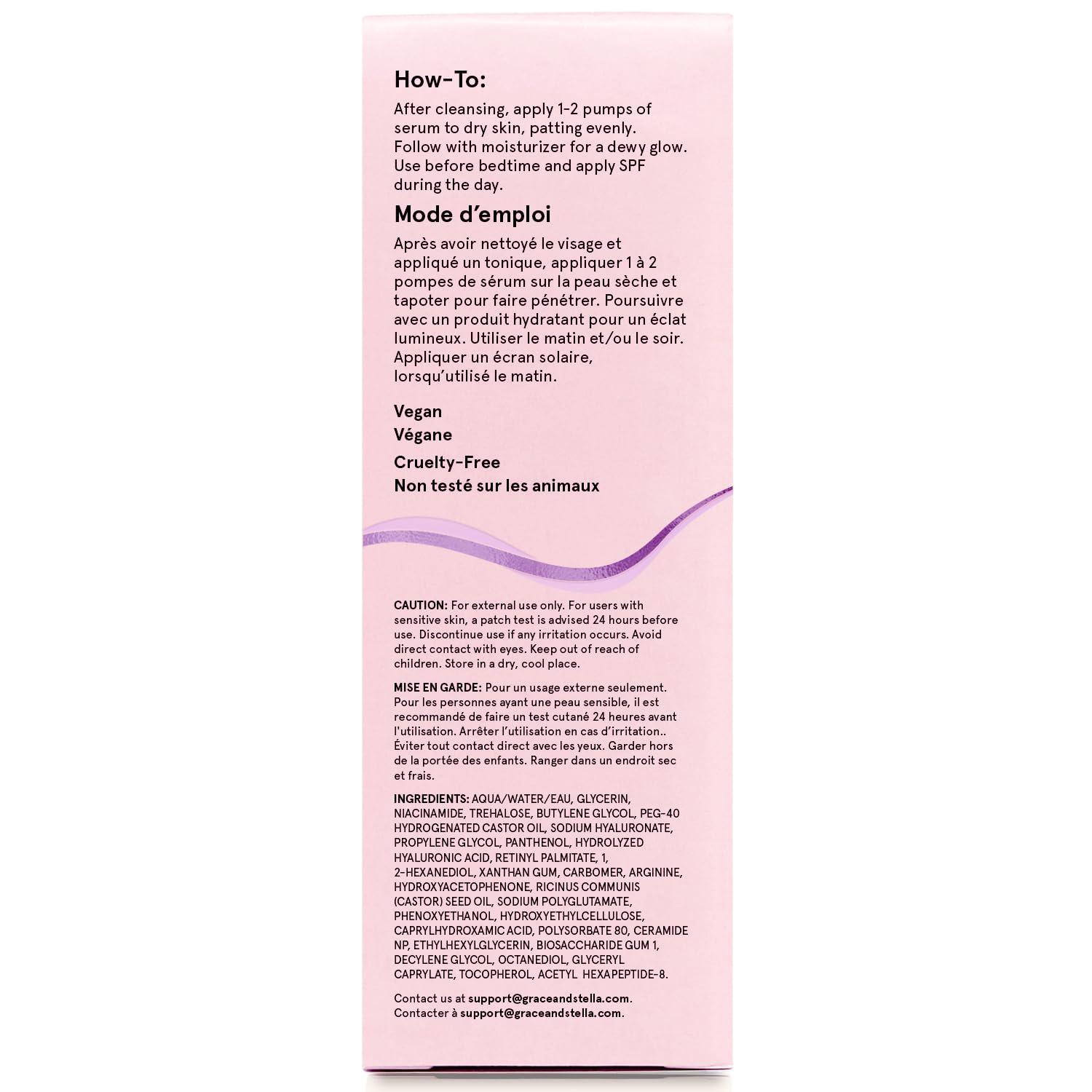 imagegrace ampamp stella Award Winning Hyaluronic Acid Serum 50ml17 fl oz Hydrating Hyaluronic Acid Serum for Face Acido Hialuronico for Women Remove Fine Lines Wrinkles Anti Aging Vegan SkincareRetinol Serum 50ml Travel Size