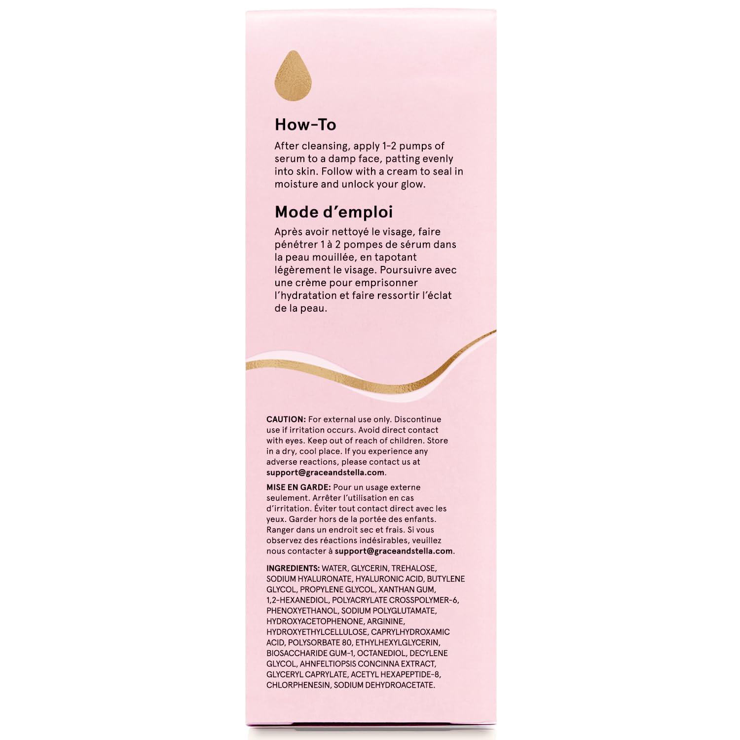 imagegrace ampamp stella Award Winning Hyaluronic Acid Serum 50ml17 fl oz Hydrating Hyaluronic Acid Serum for Face Acido Hialuronico for Women Remove Fine Lines Wrinkles Anti Aging Vegan SkincareHyaluronic Acid Serum 50ml Pump Pack of 2