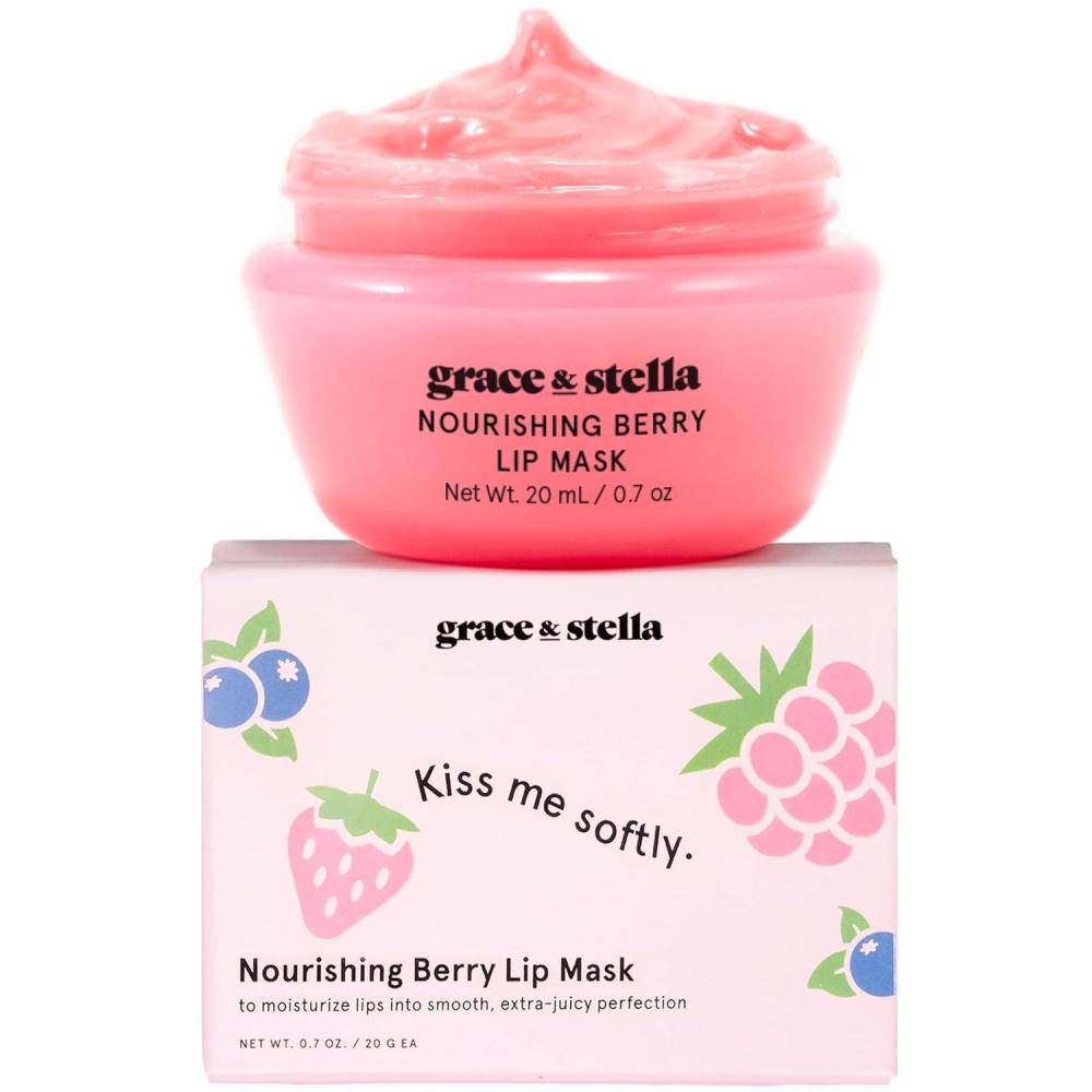 imagegrace ampamp stella Award Winning Lip Butter Hydrating Lip Balm Nourishing Lip Mask 1pack Travel Essentials Travel Size Toiletries Birthday Gifts for Women ampamp Teens Overnight Lip Repair VeganPack of 1