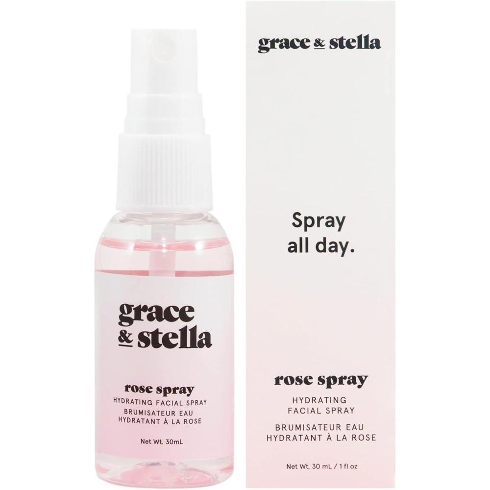 imagegrace ampamp stella Award Winning Rose Water Facial Spray 240ml Vegan Rose Water Spray for Face Rosewater Spray Toner Rose Hydrosol Rose Spray Facial Mist Rosewater Spray Toner Rose Hydrosol30ml