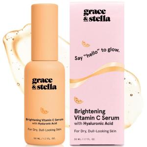 grace & stella Award Winning Hyaluronic Acid Serum (50ml/1.7 fl oz) Hydrating Hyaluronic Acid Serum for Face – Acido Hialuronico for Women – Remove Fine Lines, Wrinkles, Anti Aging – Vegan Skincare(Vitamin C Serum – 50ml (Travel Size))