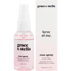 grace & stella Award Winning Rose Water Facial Spray (240ml) – Vegan – Rose Water Spray for Face – Rosewater Spray Toner Rose Hydrosol – Rose Spray Facial Mist – Rosewater Spray Toner Rose Hydrosol(30ml)
