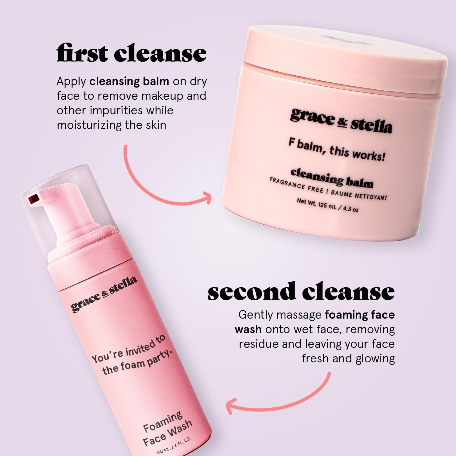 imagegrace ampamp stella Award Winning Hydrating Face Wash 150ml Gentle Foaming Facial Cleanser with Hyaluronic Acid Rose Water Aloe Vera Moisturizing Cleansing Foam for Normal to Very Dry Skin VeganFace Wash 60 ml Travel Size