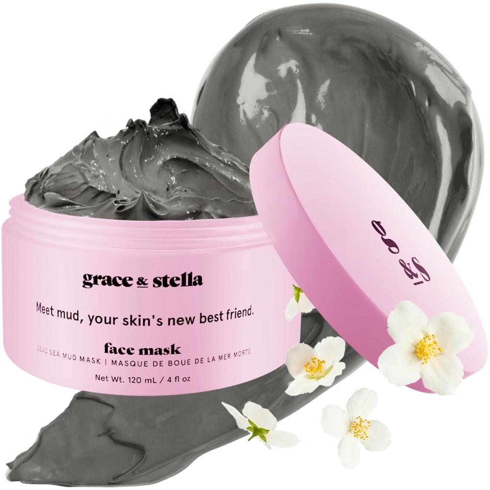 imagegrace ampamp stella Dead Sea Mud Mask 120ml Vegan Detox Dead Sea Mask Clay For Face And Body For Oily Skin Acne Blackheads Blemishes BacneDead Sea Mud Mask
