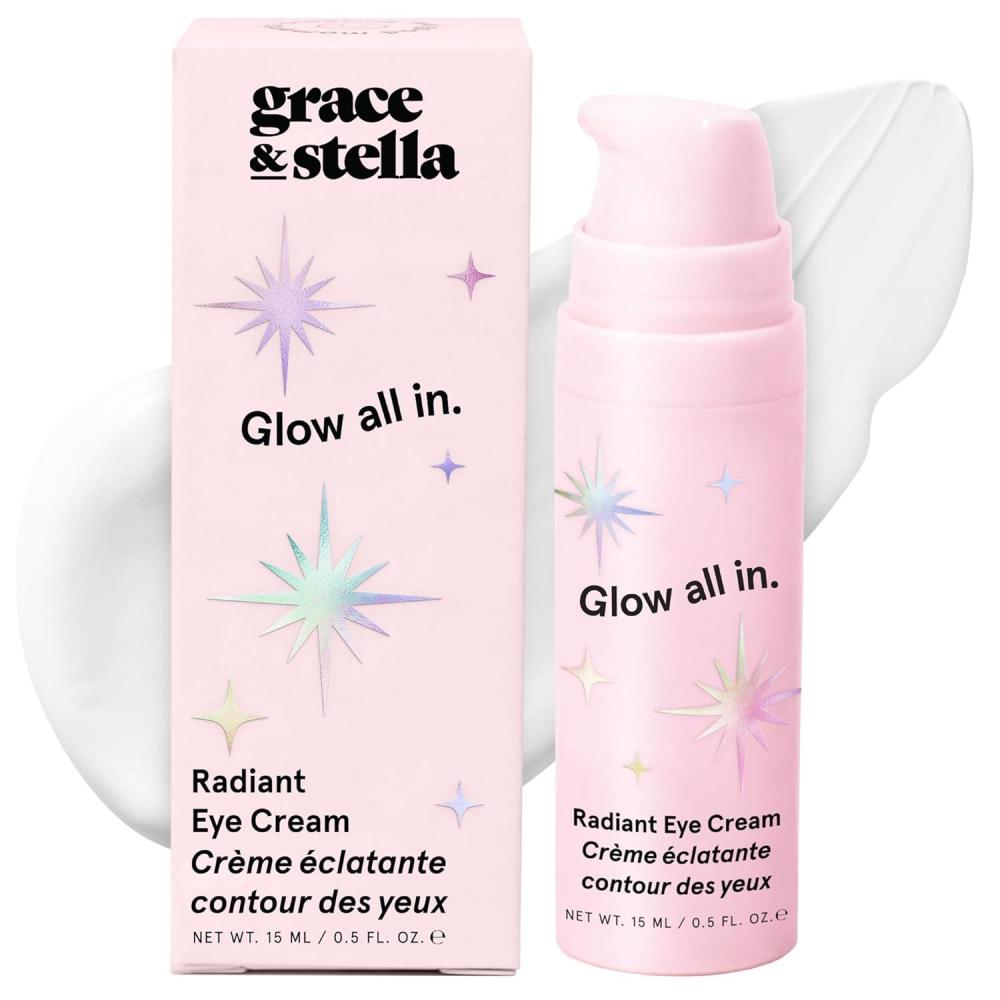 imagegrace ampamp stella Eye Wrinkle Pads and Patches  Cooling Eye Mask for Puffiness  Ice Mask  Gel to Reduce Wrinkles Dark Circles Eyebags Migraines  Hot ampamp ColdRadiant Eye Cream 15ml  05 Fl oz