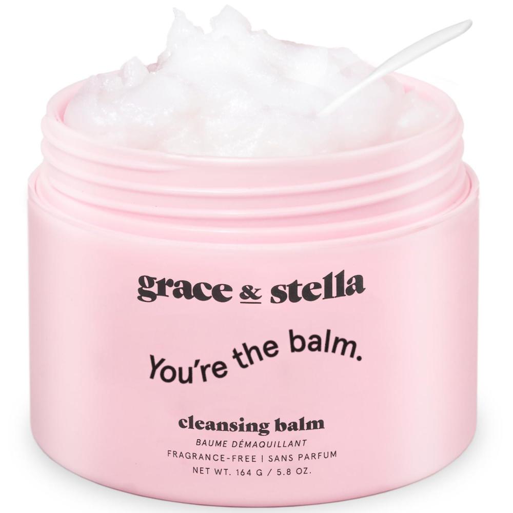 imagegrace ampamp stella Makeup Remover Cleansing Balm Hydrating Facial Cleanser with Vitamin E for Soft Nourished Skin Melt Stubborn Waterproof Make Up Mascara Eye Liner Vegan Skincare 102g 43 ozCleansing Balm 164 g