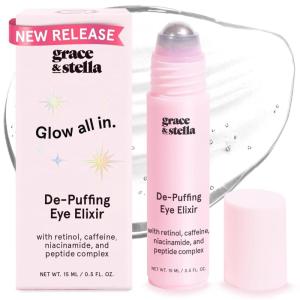 grace & stella Eye Wrinkle Pads and Patches – Cooling Eye Mask for Puffiness – Ice Mask – Gel to Reduce Wrinkles, Dark Circles, Eyebags, Migraines – Hot & Cold(Eye Roller (15ml / 0.5Fl oz))