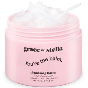 grace & stella Makeup Remover Cleansing Balm – Hydrating Facial Cleanser with Vitamin E for Soft, Nourished Skin – Melt Stubborn Waterproof Make Up, Mascara, Eye Liner – Vegan Skincare (102g/ 4.3 oz)(Cleansing Balm 164 g)