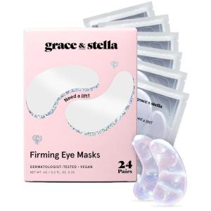 grace & stella Retinol Under Eye Patches for Puffy Eyes and Dark Circles – Restoring Gel Under Eye Masks with Hyaluronic Acid – Vegan Skincare, White Elephant Gifts for Adults (Purple, 48 Pairs)(White (24 Pairs))