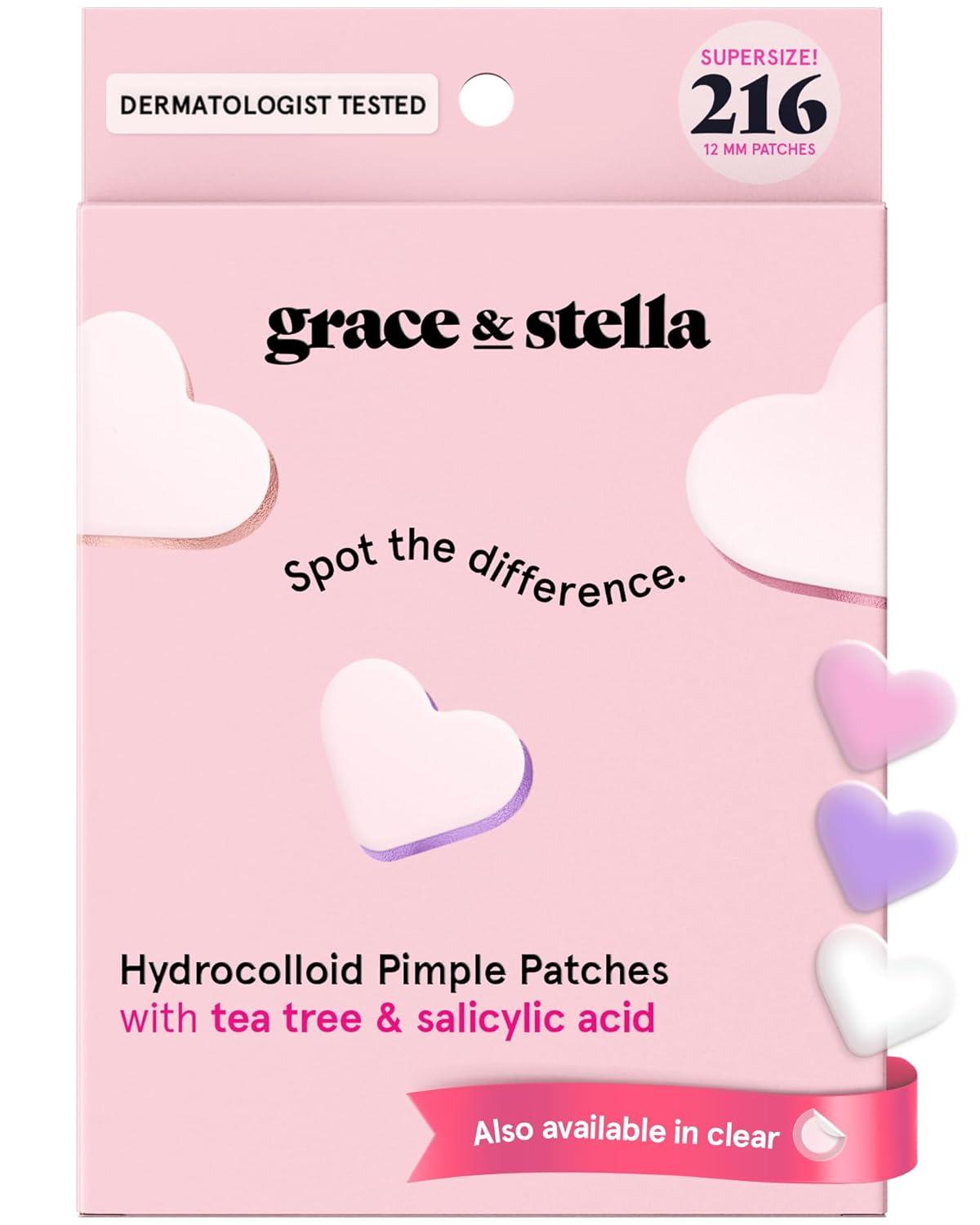 imagegrace ampamp stella Award Winning Pore Strip Pimple Patches for Face Hydrocolloid Acne Patches Absorbs Zits Reduces Redness Cute Patches DermatologistTested Vegan Multishape 72 Count216 Count Pack of 1