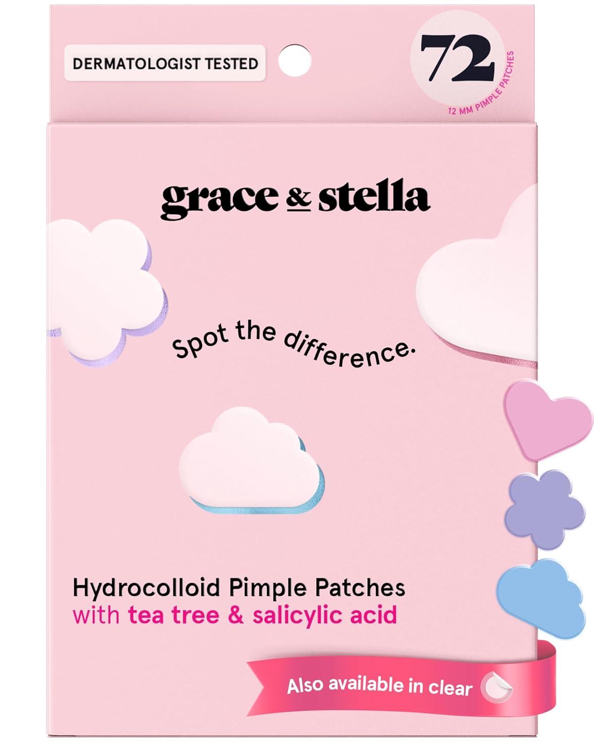 imagegrace ampamp stella Award Winning Pore Strip Pimple Patches for Face Hydrocolloid Acne Patches Absorbs Zits Reduces Redness Cute Patches DermatologistTested Vegan Multishape 72 Count72 Count Pack of 1
