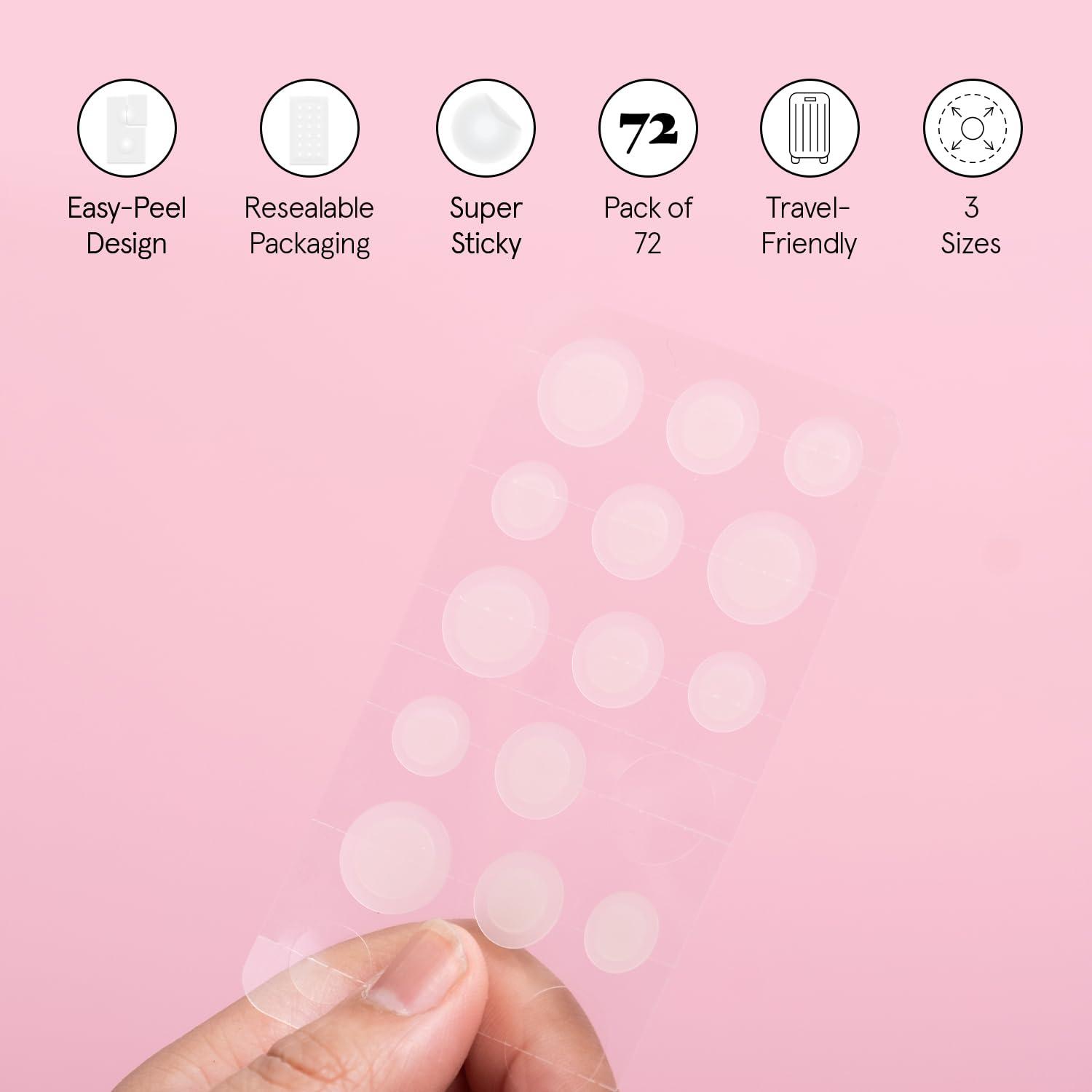 imagegrace ampamp stella Award Winning Pore Strip Pimple Patches for Face Hydrocolloid Acne Patches Absorbs Zits Reduces Redness Cute Patches DermatologistTested Vegan Multishape 72 Count72 Count Pack of 1