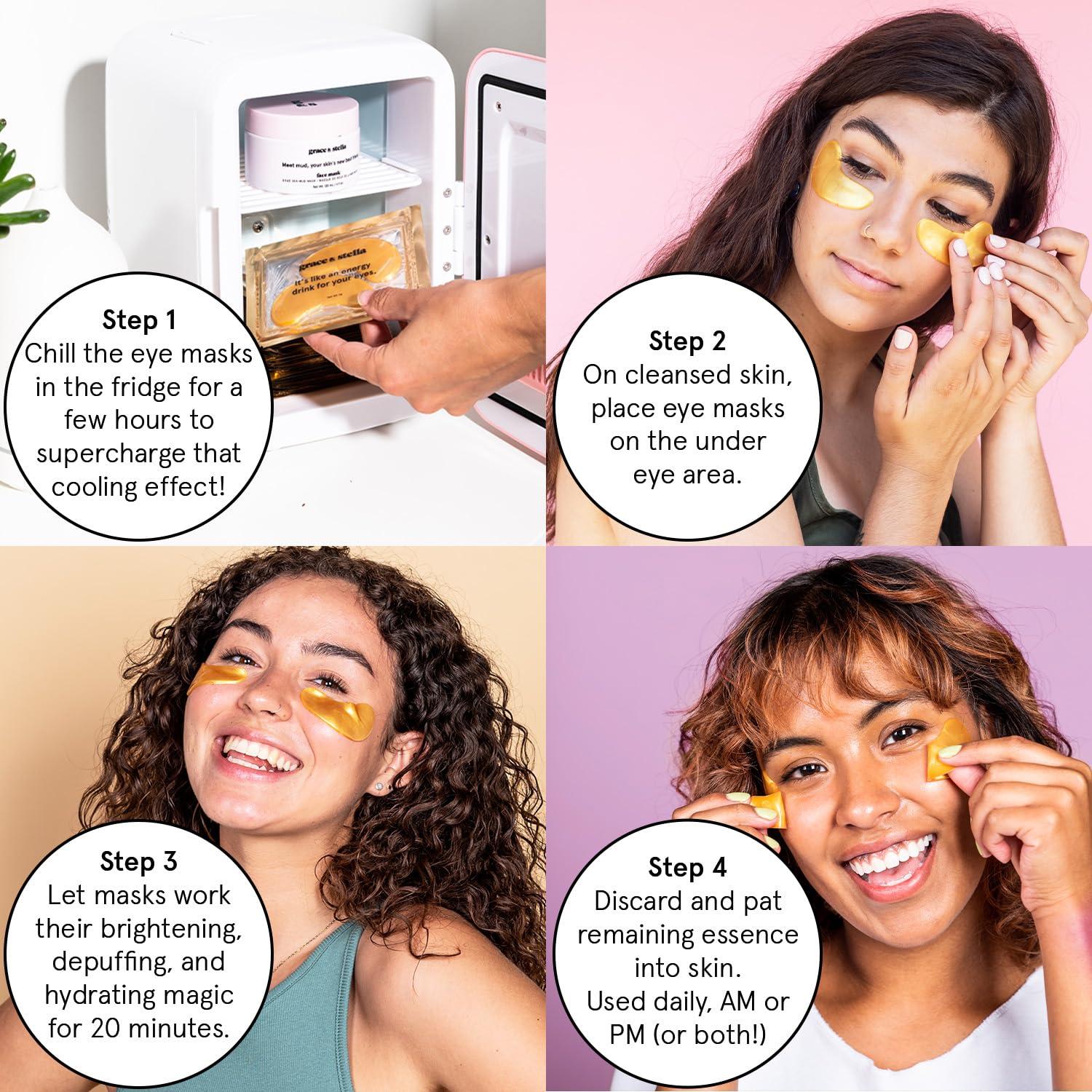 imagegrace ampamp stella Award Winning Under Eye Mask Reduce Dark Circles Puffy Eyes Undereye Bags Wrinkles Gel Under Eye Patches Birthday Gifts for Women Vegan Thanksgiving Gifts 24 Pairs BlueBlue 6 Pairs