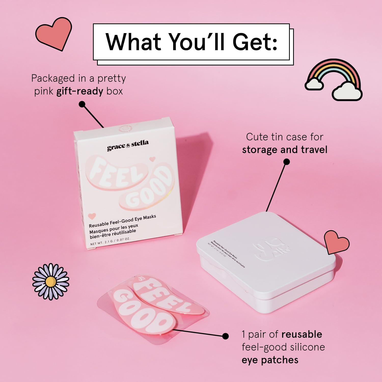 imagegrace ampamp stella Reusable Eye Patches 1 Pair Silicone Reusable Under Eye Patches for Dark Circles Up to 1 Year of Daily Use With Tin Case Puffy Eyes Treatment for Women Vegan Cruelty Free
