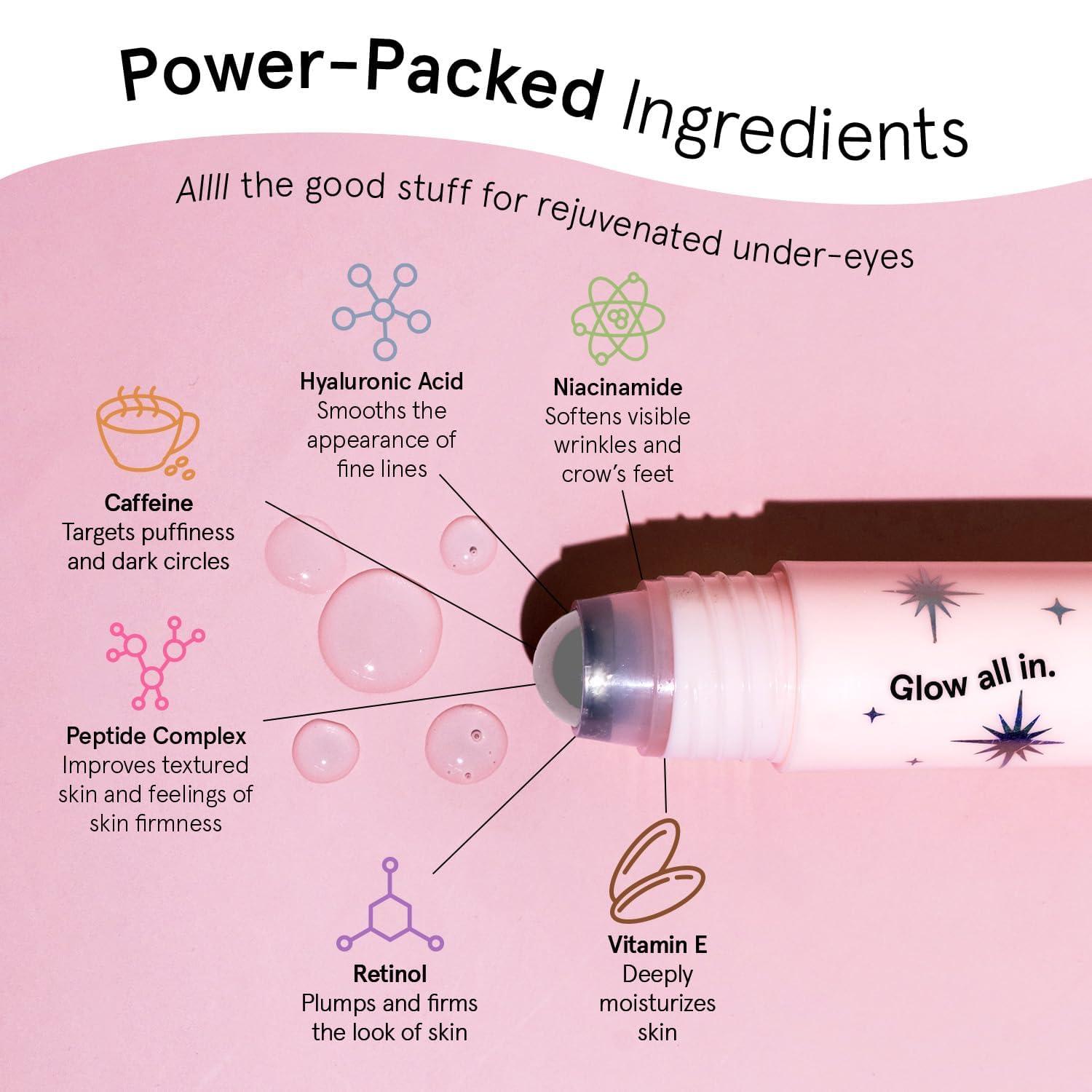 imagegrace ampamp stella Under Eye Serum Retinol ampamp Caffeine Eye Serum for Puffiness Dark Circles Wrinkles Vegan Skincare