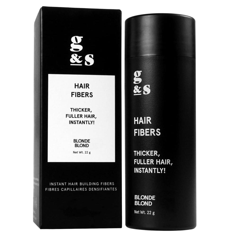 imageHair Building Fibers for Balding Hair 22g Large Bottle Instant Hair Thickening Fibers for Thinning Hair Discreetly Cover Bald Spots by grace and stella Blond