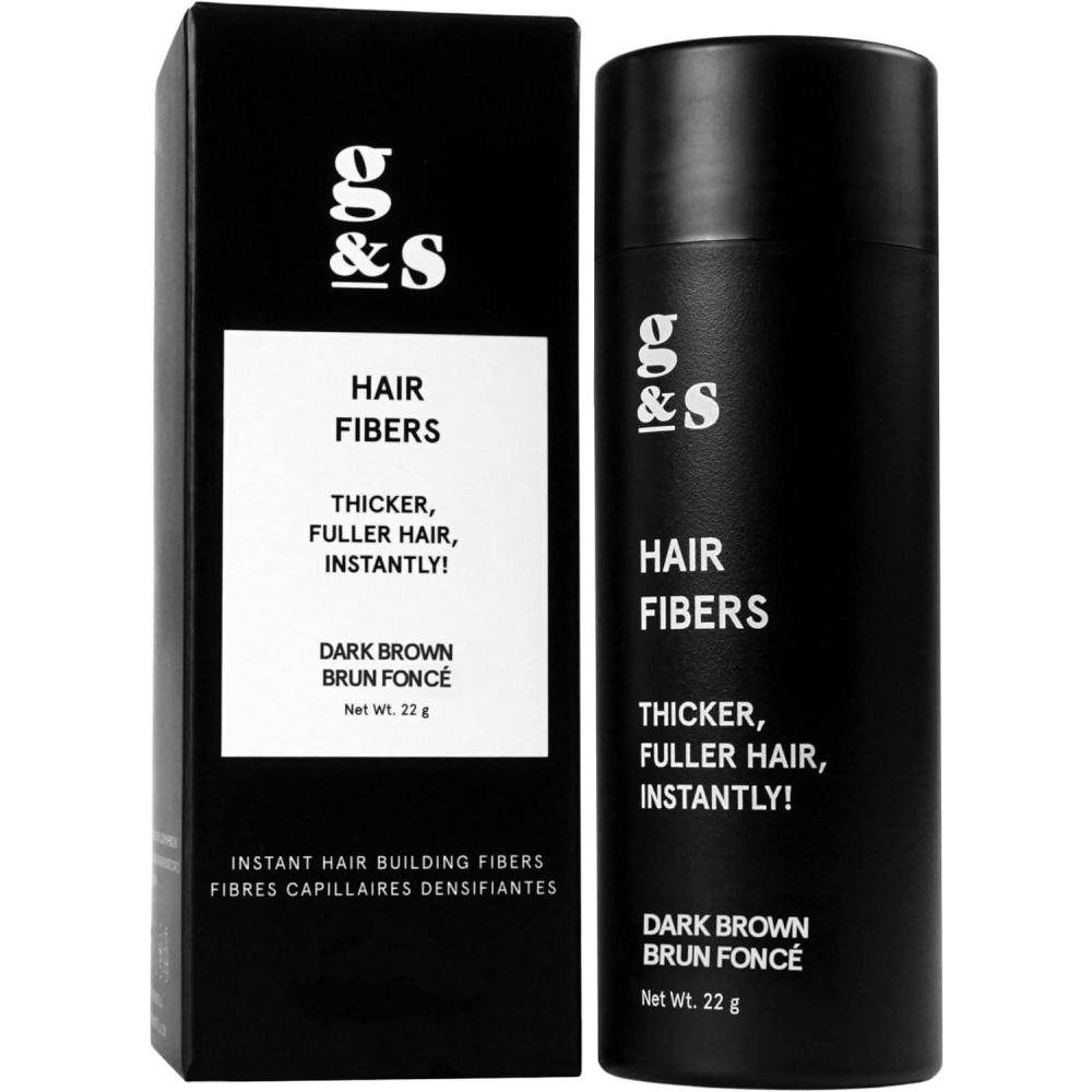 imageHair Building Fibers for Balding Hair 22g  Large Bottle  Instant Hair Thickening Fibers for Thinning Hair  Discreetly Cover Bald Spots by grace and stella Dark Brown