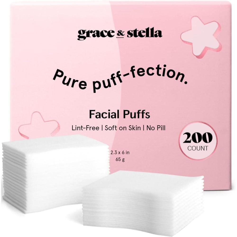 imagegrace ampamp stella Face Pads for Toner Essence and DIY Mask 100 Count Soft LintFree Makeup Remover Pads Durable XL Facial Pad for Skincare Vegan CrueltyFreePack of 200