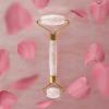 Rose Quartz Face Roller – Face Roller Skin Care – Facial Roller – Stone Roller For Face – Face Massager Roller For Lymphatic Drainage, Puffiness – Quartz Roller For Face by grace and stella