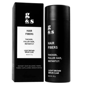 Hair Building Fibers for Balding Hair (22g / Large Bottle) – Instant Hair Thickening Fibers for Thinning Hair – Discreetly Cover Bald Spots by grace and stella (Light Brown)