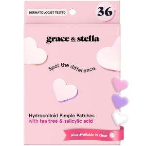 grace & stella Award Winning Pore Strip – Pimple Patches for Face – Hydrocolloid Acne Patches – Absorbs Zits, Reduces Redness – Cute Patches Dermatologist-Tested, Vegan (Multishape, 72 Count)(Pack of 36)
