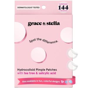 grace & stella Award Winning Pore Strip – Pimple Patches for Face – Hydrocolloid Acne Patches – Absorbs Zits, Reduces Redness – Cute Patches Dermatologist-Tested, Vegan (Multishape, 72 Count)(144 Count (Pack of 1))