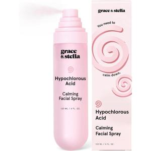 grace & stella Hypochlorous Acid Spray for Face – Body Acne Spray – Gentle Face Mist to Calm Redness & Flare-Ups Back Acne – Soothing Facial Mist for Sensitive Skin – Travel Size (60 ml/2 fl oz)(120ml)