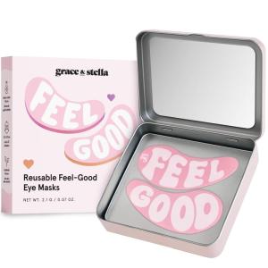 grace & stella Reusable Eye Patches (1 Pair) – Silicone Reusable Under Eye Patches for Dark Circles – Up to 1 Year of Daily Use, With Tin Case – Puffy Eyes Treatment for Women – Vegan Cruelty Free