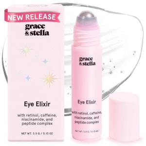 grace & stella Under Eye Serum – Retinol & Caffeine Eye Serum for Puffiness, Dark Circles, Wrinkles – Vegan Skincare